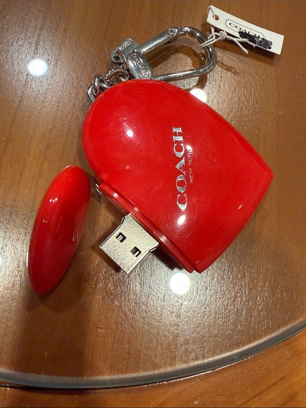 Coach Red Heart Key Charm with Silver Hardware - Picture 5 of 5